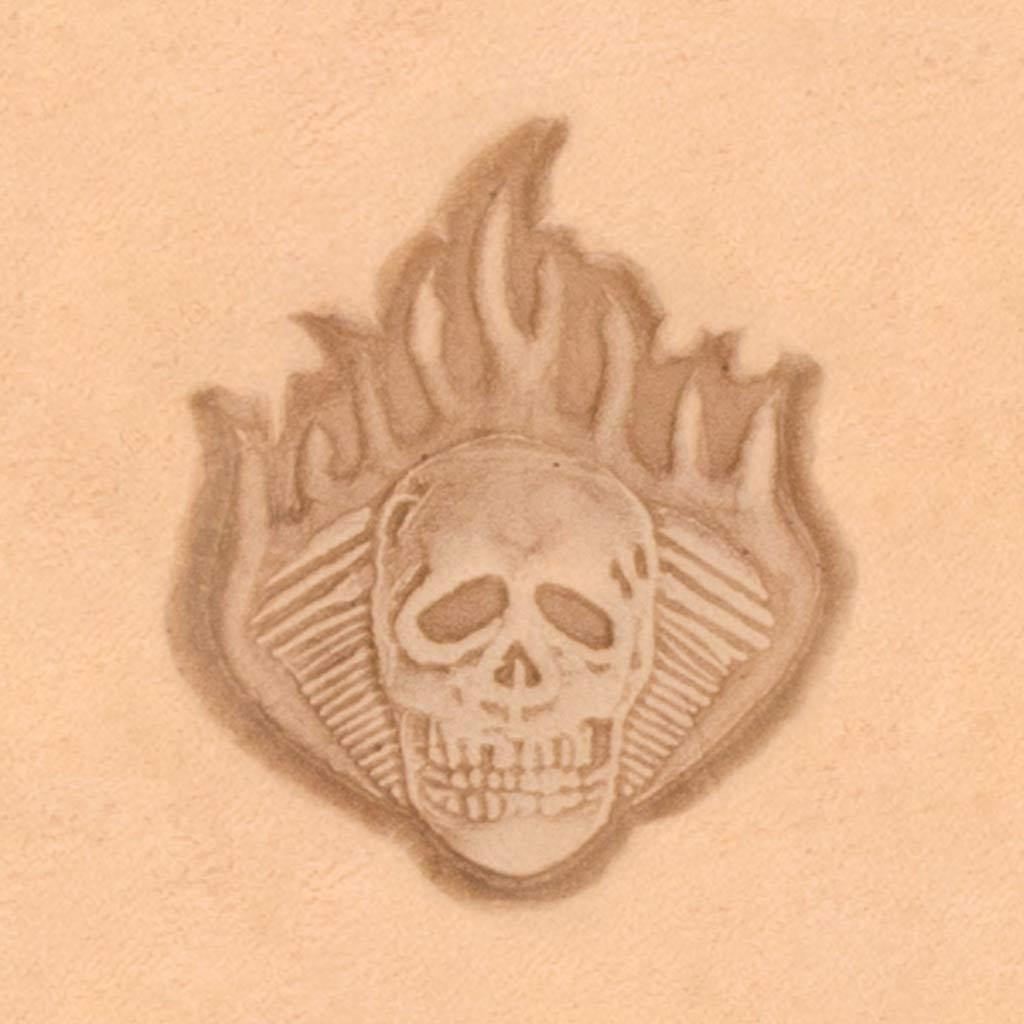 IVAN Flaming Skull 3D Stamp / Mollies New Zealand