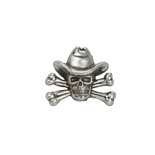 IVAN Skull Cowboy Concho Antique Silver 25mm (1") / Mollies New Zealand