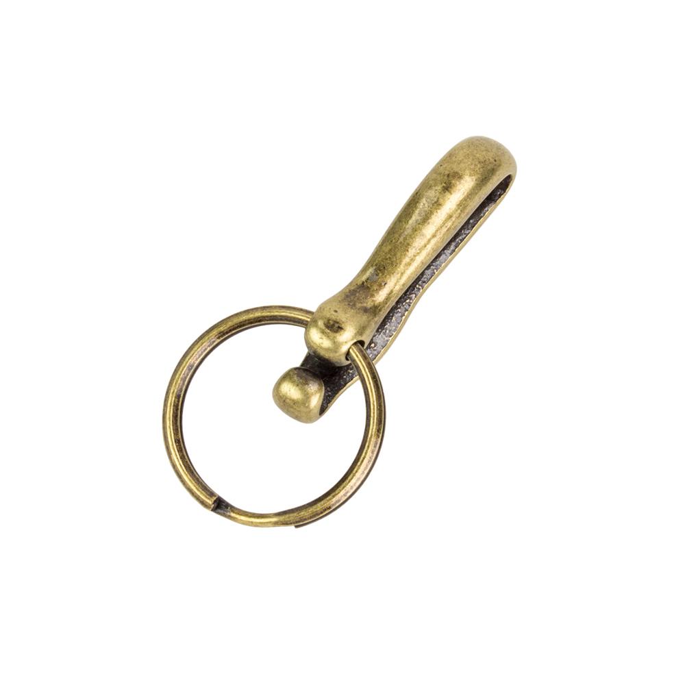 IVAN Belt Clip With Key Ring Antique Brass 25mm (1") / Mollies New Zealand