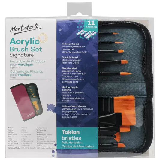 MONT MARTE Acrylic Brush Set Wallet | Mollies Make And Create NZ