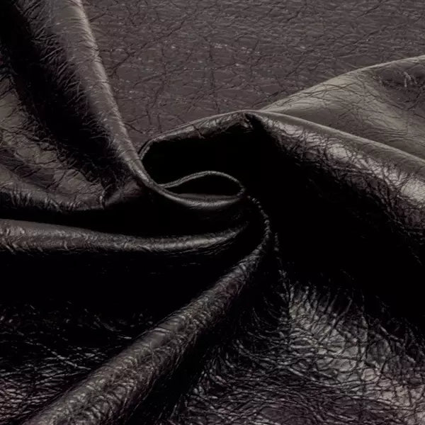 LEATHER Chrome Tanned Shrunken Lamb / Whole Hide Black 2-3oz / Mollies New Zealand