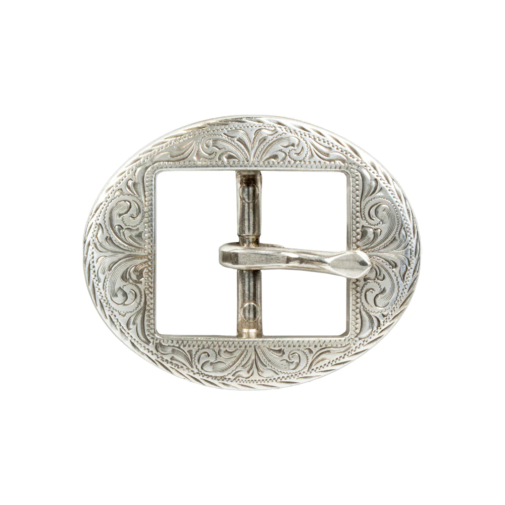 IVAN Engraved Cart Center Bar Buckle Antique Silver 25mm (1") / Mollies New Zealand