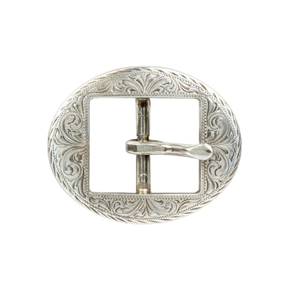 IVAN Engraved Cart Center Bar Buckle Antique Silver 25mm (1") / Mollies New Zealand