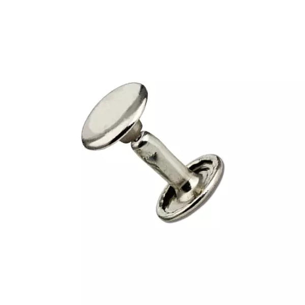 IVAN Double Cap Rivets Solid Brass Nickel Plate 9*9mm 100 Pack / Mollies New Zealand
