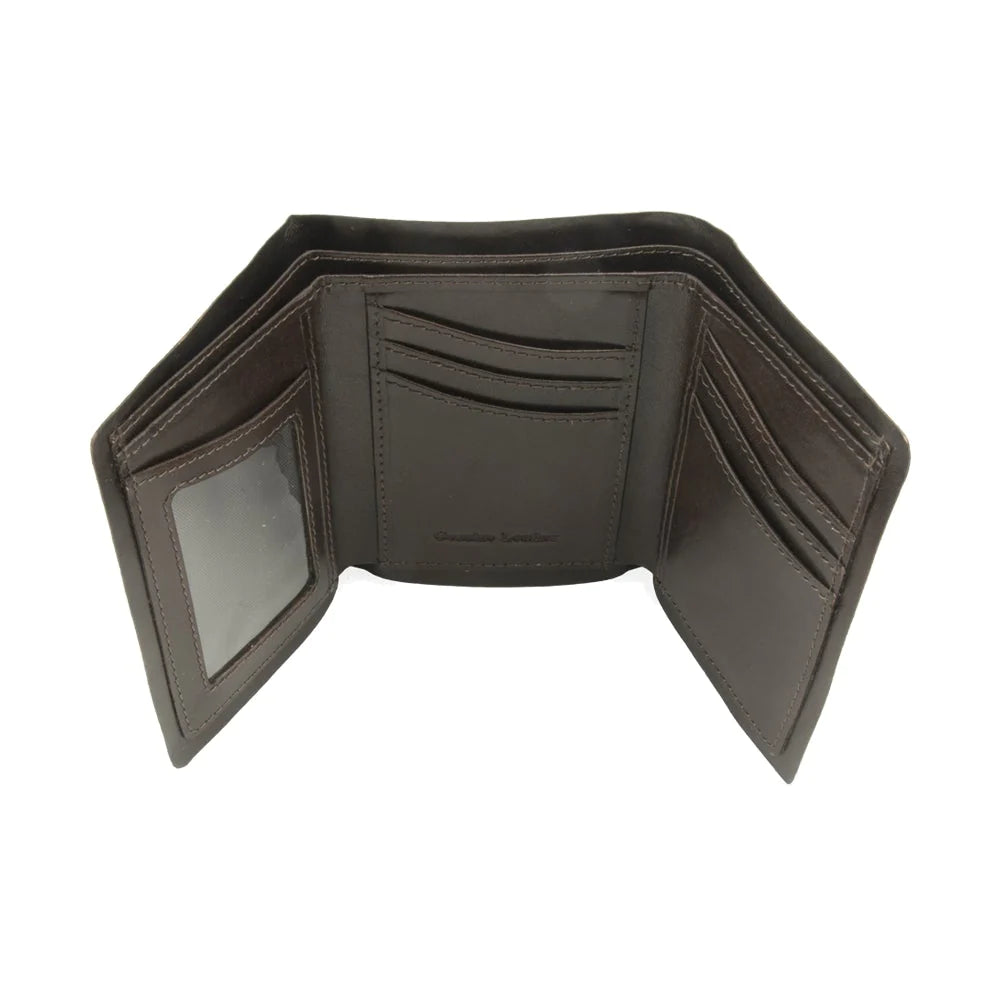 IVAN Veg Tanned Wallet Liners Dark Brown Trifold / Mollies New Zealand
