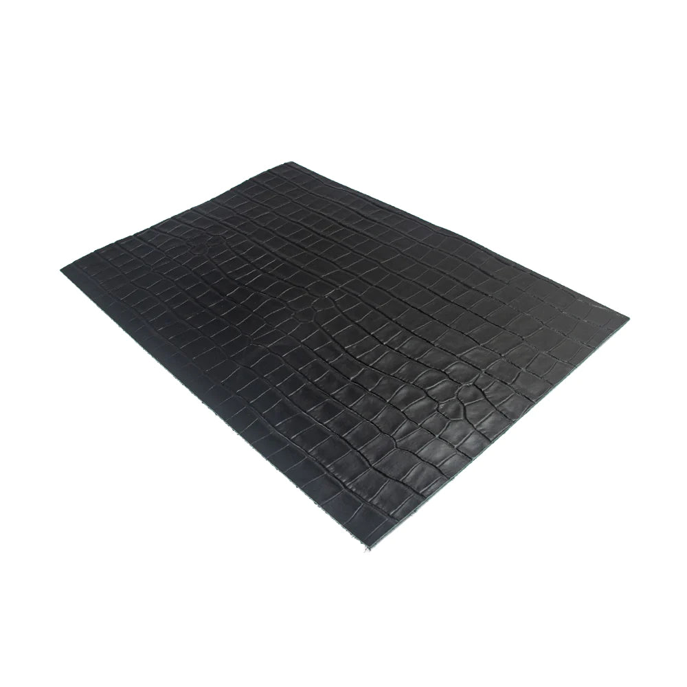 LEATHER Chromed Tanned Embossed Black / Panel B4 Black 2-3oz / Mollies New Zealand