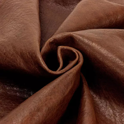 LEATHER Chrome Tanned Shrunken Lamb / Whole Hide Dark Brown 2-3oz / Mollies New Zealand