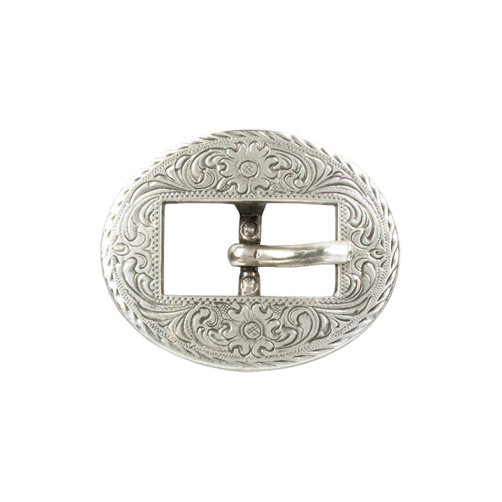 IVAN Engraved Cart Center Bar Buckle Antique Silver 16mm (5 8") / Mollies New Zealand