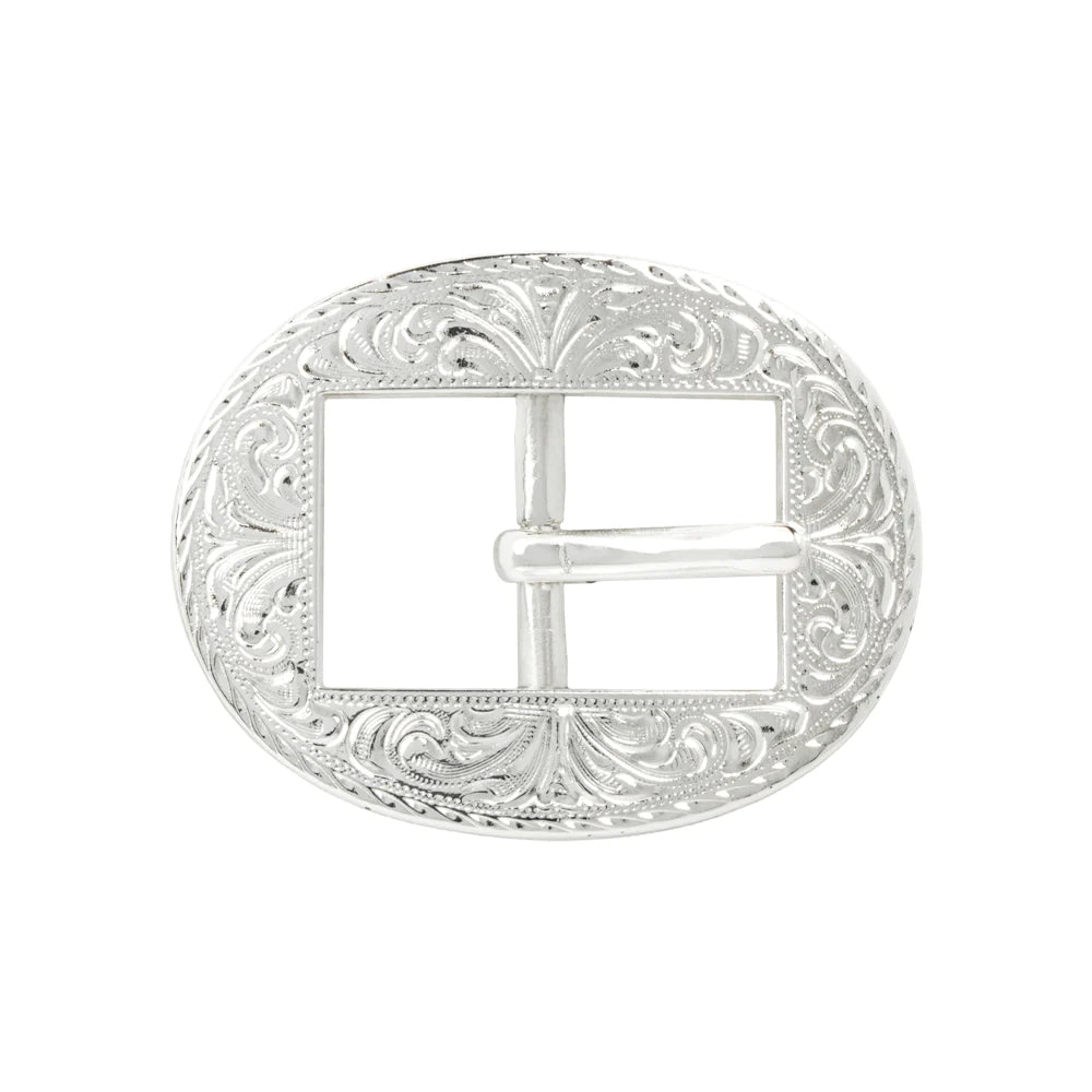 IVAN Engraved Cart Center Bar Buckle Silver Plate 20mm (3 4") / Mollies New Zealand