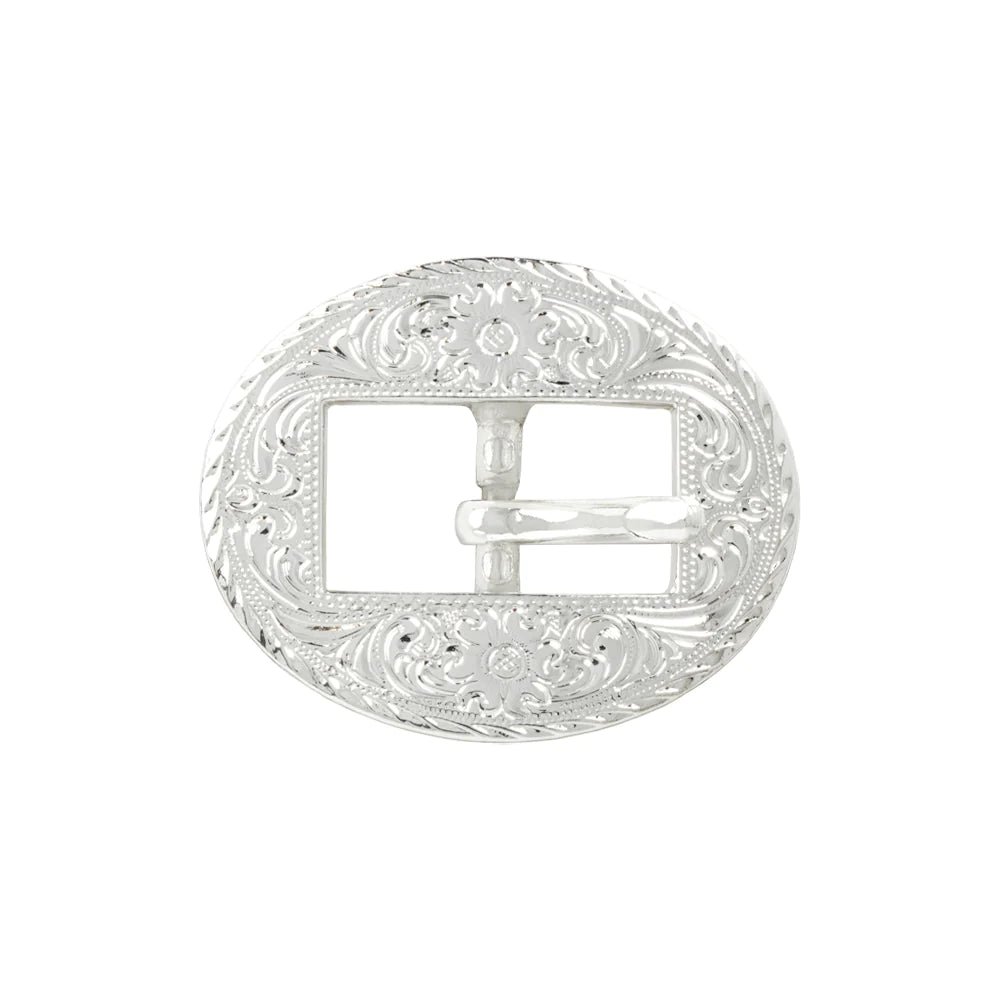 IVAN Engraved Cart Center Bar Buckle Silver Plate 16mm (5 8") / Mollies New Zealand