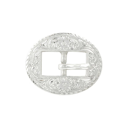 IVAN Engraved Cart Center Bar Buckle Silver Plate 16mm (5 8") / Mollies New Zealand
