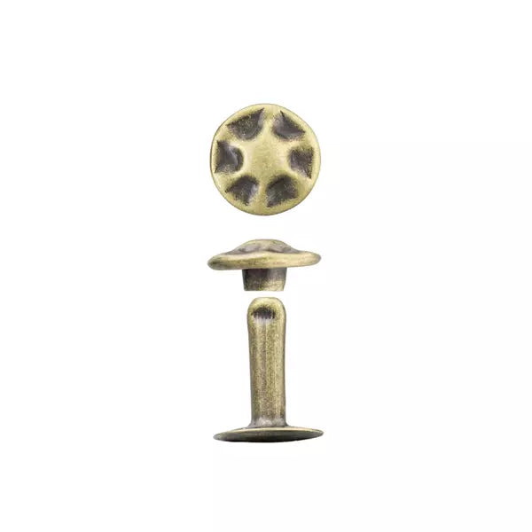 IVAN Vintage Rapid Rivets Antique Brass 9*12mm 100 Pack / Mollies New Zealand