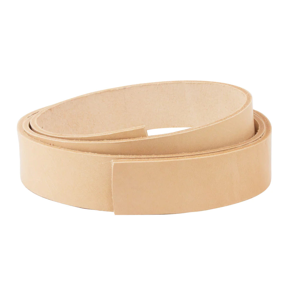 LEATHER Premium Veg Tan Strips 9-10oz Natural 27-30mm x 127cm 9-10oz / Mollies New Zealand