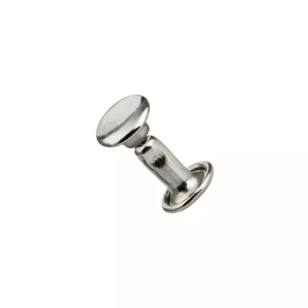 IVAN Double Cap Rivets Solid Brass Nickel Plate 7*7mm 100 Pack / Mollies New Zealand