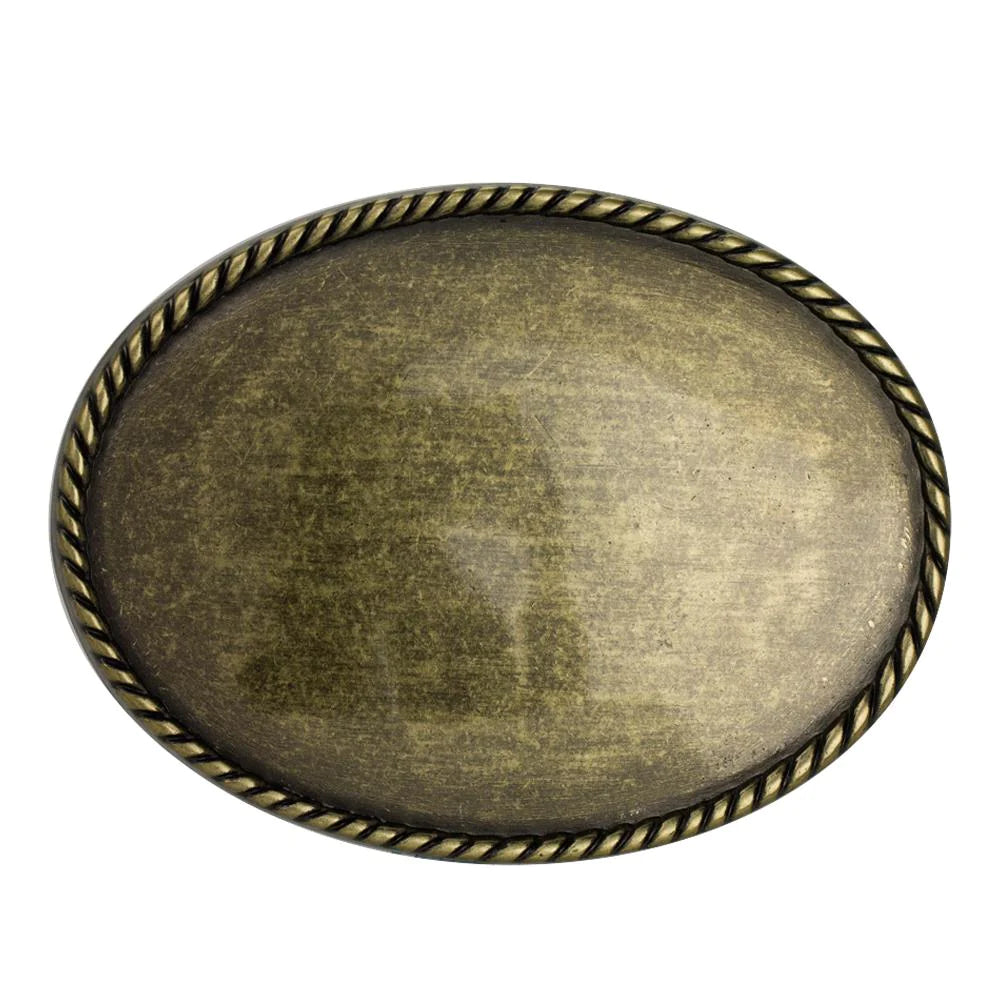 IVAN Oval Rope Edge Buckle Blank Antique Brass 38mm (1-1 2") / Mollies New Zealand