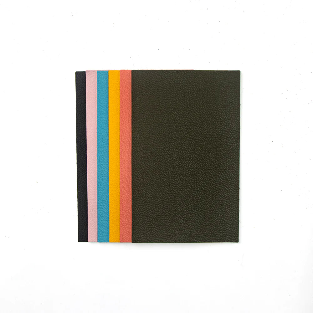 LEATHER Chrome Tanned Volterra / Panel Mixed Colours 6 Pack A5 / Mollies New Zealand