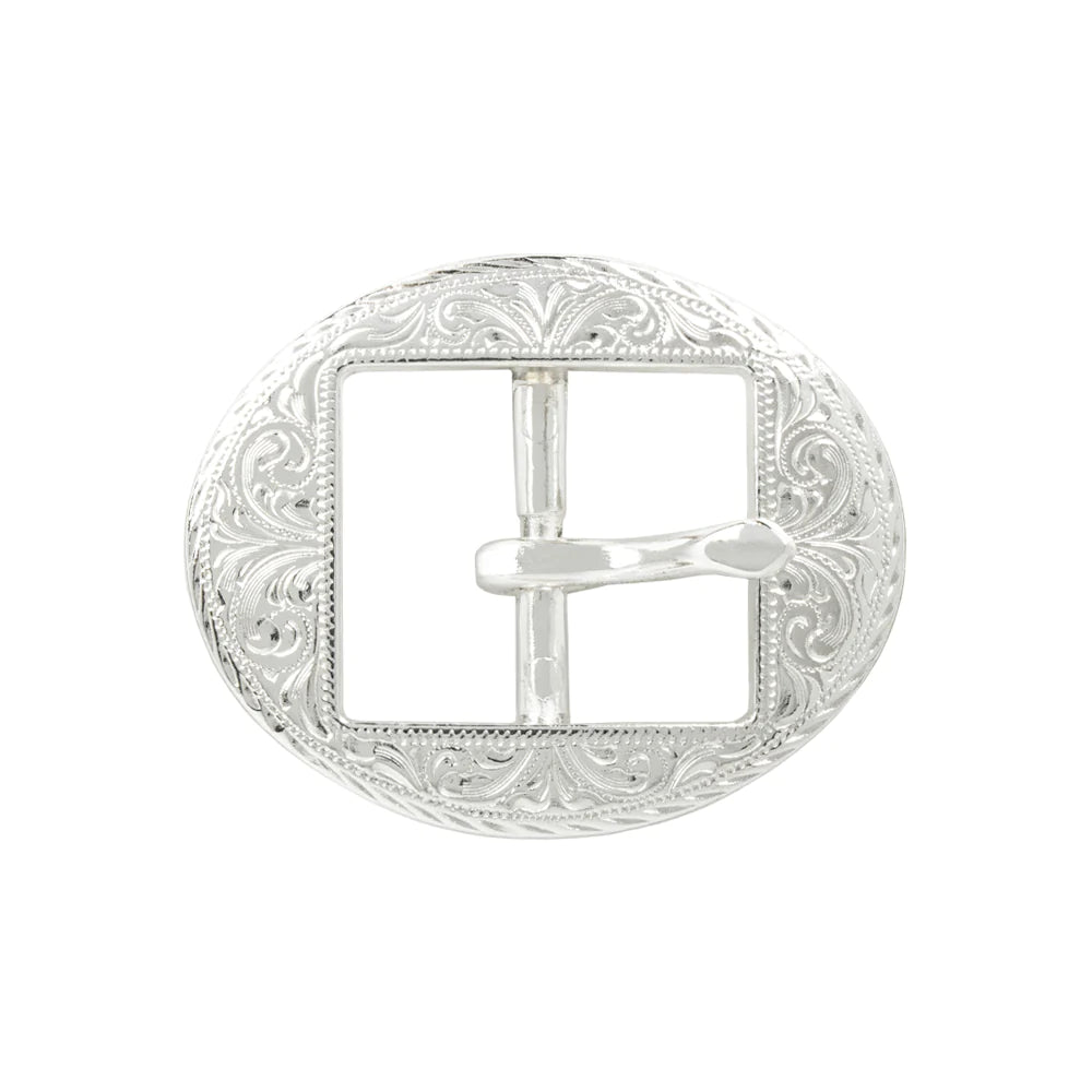 IVAN Engraved Cart Center Bar Buckle Silver Plate 25mm (1") / Mollies New Zealand