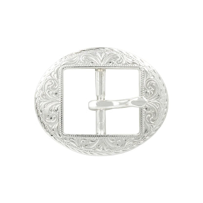 IVAN Engraved Cart Center Bar Buckle Silver Plate 25mm (1") / Mollies New Zealand