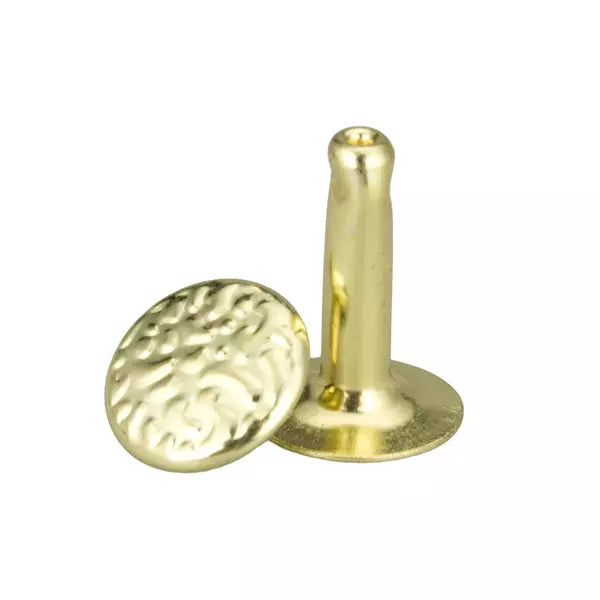 IVAN Textured Single Cap Rivets Brass 9*12mm 100 Pack / Mollies New Zealand