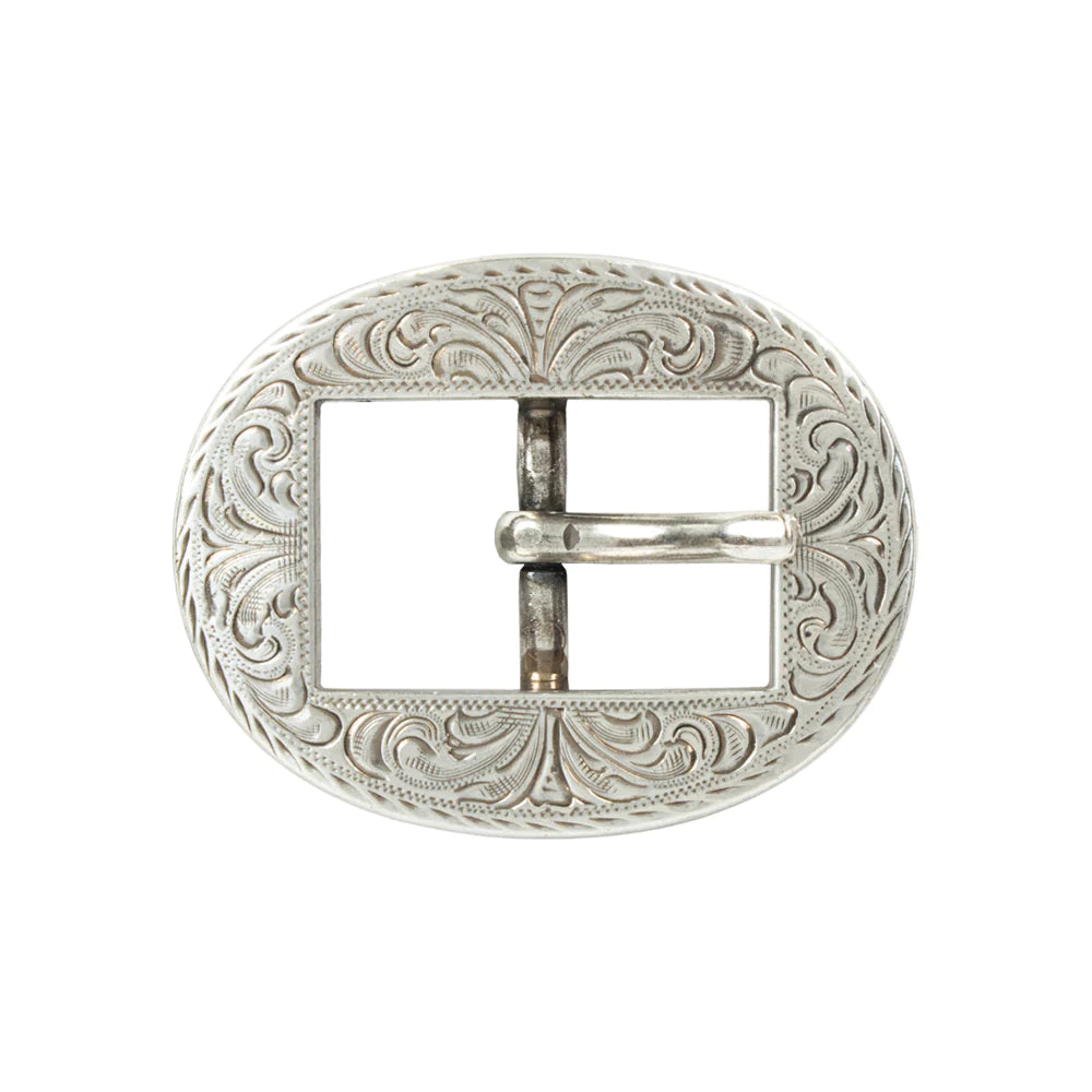 IVAN Engraved Cart Center Bar Buckle Antique Silver 20mm (3 4") / Mollies New Zealand