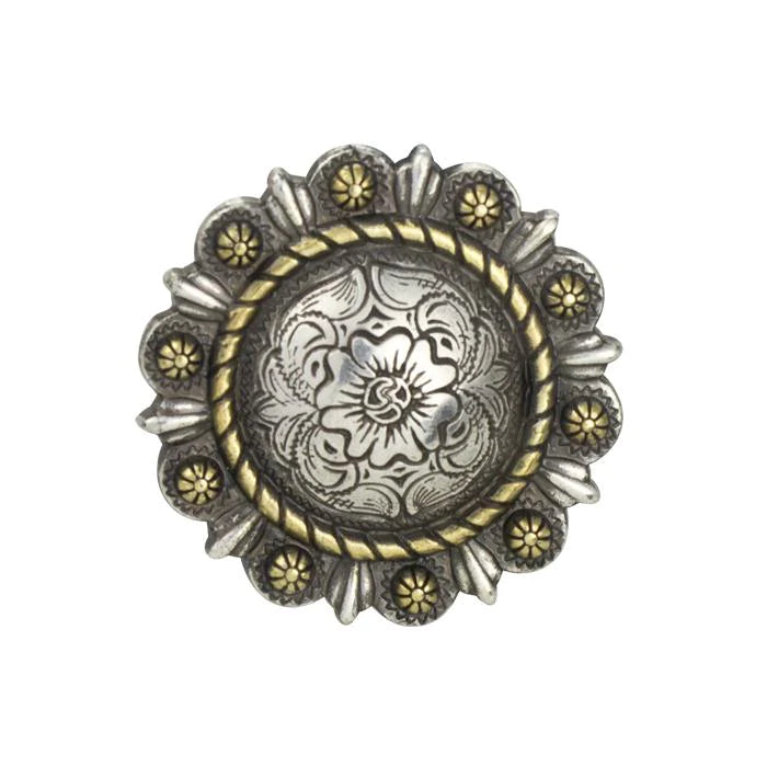 IVAN Roped Berry Concho Antique Silver Antique Gold 36mm (1-3 8") / Mollies New Zealand