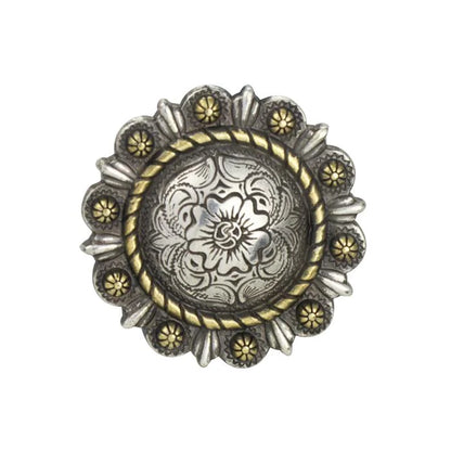 IVAN Roped Berry Concho Antique Silver Antique Gold 36mm (1-3 8") / Mollies New Zealand