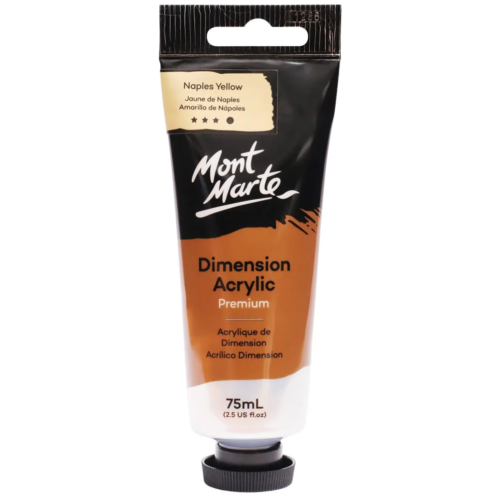 MONT MARTE Dimensional Acrylic Paint Naples Yellow 75ml / Mollies New Zealand