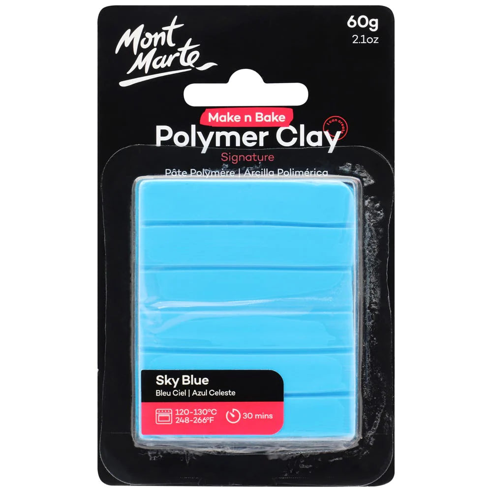 MONT MARTE Make n Bake Polymer Clay 60gm Sky Blue / Mollies New Zealand