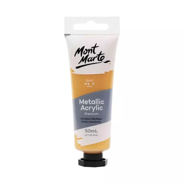 MONT MARTE Metallic Acrylic Paint Gold 50ml / Mollies New Zealand