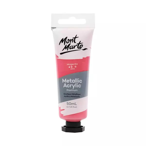 MONT MARTE Metallic Acrylic Paint Magneta 50ml / Mollies New Zealand