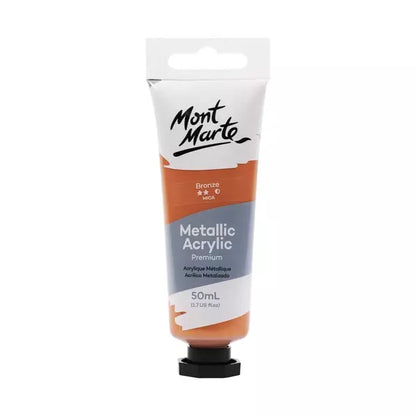 MONT MARTE Metallic Acrylic Paint Bronze 50ml / Mollies New Zealand