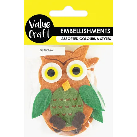 VALUE CRAFT Felt Owl Brown | Mollies Make And Create NZ