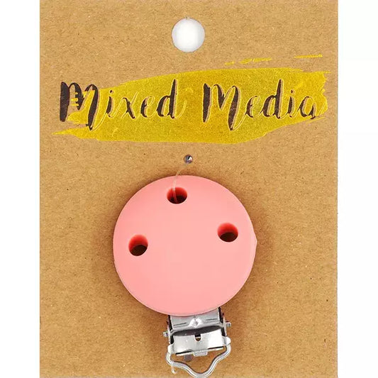 MIXED MEDIA Pacifier Clip Silicon Pink | Mollies Make And Create NZ