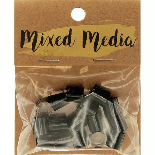 MIXED MEDIA Metal Tube Black 10x9mm 15PK | Mollies Make And Create NZ