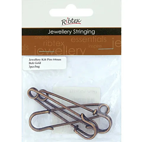 RIBTEX Kilt Pins Boho Gold / Mollies New Zealand