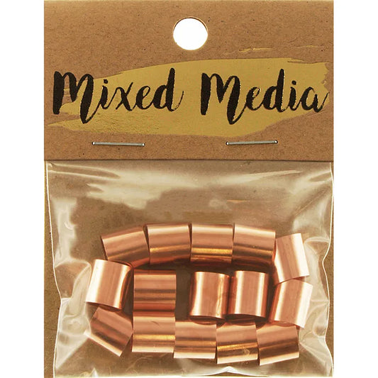 MIXED MEDIA Metal Tube Rose Gold 10x9mm 15PK | Mollies Make And Create NZ