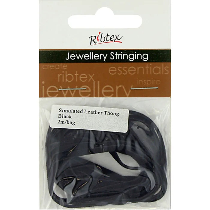 RIBTEX Simulated Leather Thonging Black | Mollies Make And Create NZ