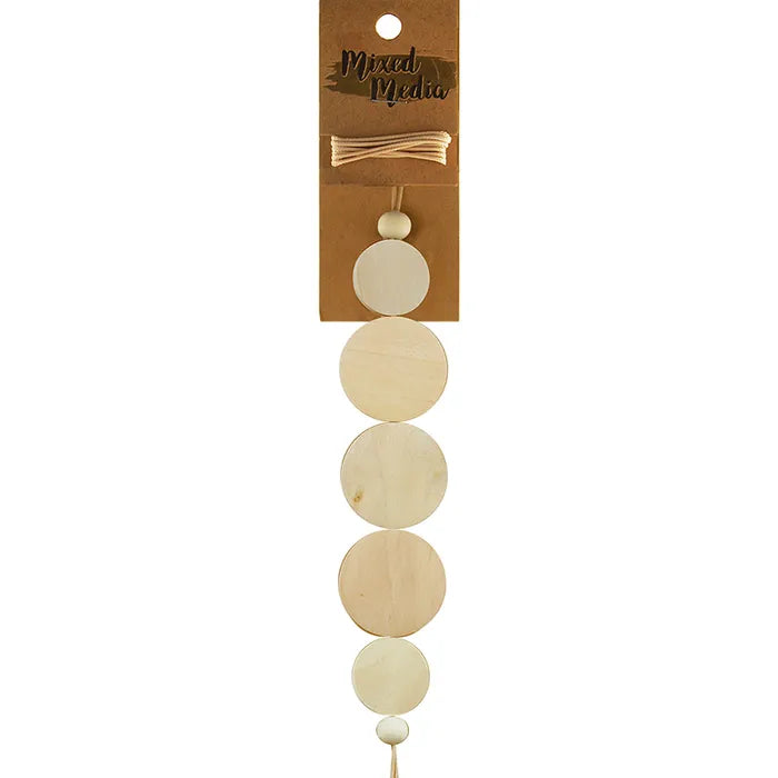 MIXED MEDIA Wooden Flat Beads Natural / Mollies New Zealand