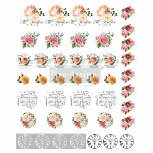 REDESIGN Knob Transfers Vintage Rose | Mollies Make And Create NZ
