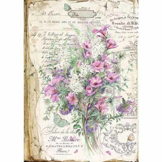 STAMPERIA Rice Paper Bouquet A3 / Mollies New Zealand