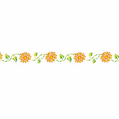 REDESIGN Stencil  Sunflowers Border | Mollies Make And Create NZ