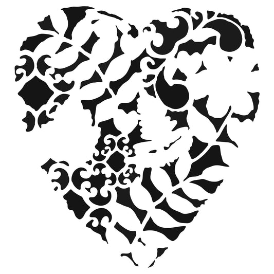 TCW Stencil Heart Fern | Mollies Make And Create NZ