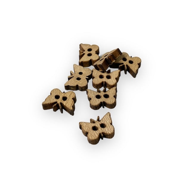 ABBEY Button 2-Hole Wooden Butterfly 16mm / Mollies New Zealand